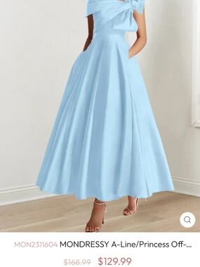 Light Blue A-Line Midi Skirt